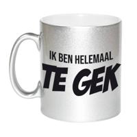 Ik ben helemaal te gek zilveren cadeau koffiemok / theebeker 330 ml - feest mokken