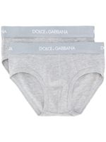 Dolce & Gabbana Kids lot de deux slips à logo - Gris