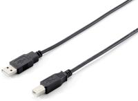 Equip USB-kabel A -> B St/3,00 m polyzak, zwart
