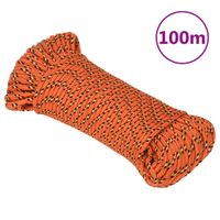 Boottouw 5 mm 100 m polypropyleen oranje - thumbnail