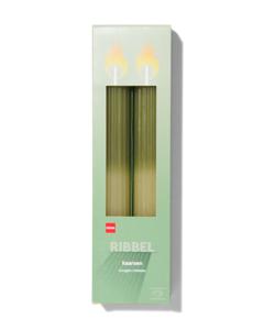 HEMA Huishoudkaarsen Met Ribbels Ø3.5x25 Groen - 2 Stuks (groen)