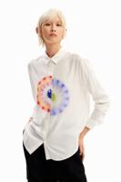 Geometrisch T-shirt viscose - WHITE - XL