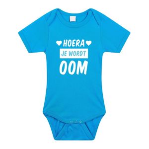 Hoera je wordt oom cadeau baby rompertje blauw voor jongens