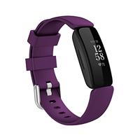 By Qubix - Compatible met Fitbit Inspire 2 & Ace 3 - Sportbandje met gesp - Maat: Large - Paars - Compatible fitbit bandje