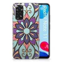 Xiaomi Redmi 10 | Redmi Note 11 4G TPU Case Purple Flower - thumbnail