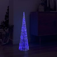 Lichtkegel decoratief LED blauw 90 cm acryl - thumbnail