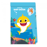 Feestzakjes Baby Shark papier 4 stuks
