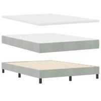vidaXL Boxspringbed met matras fluweel lichtgrijs 140x200 cm