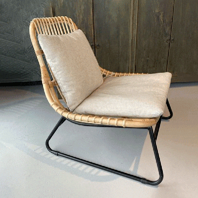 Brix Fauteuil 'Bowi' Rotan, kleur Naturel