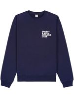 Sporty & Rich logo-print cotton sweatshirt - Bleu - thumbnail