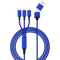 Smrter USB-laadkabel USB 2.0 USB-A stekker, USB-C stekker, USB-C stekker, USB-C stekker 1.20 m Blauw SMRTER_TRIO_C_NB - thumbnail