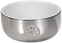 Trixie 24799 keramische bak, kat, 0,3 l/ø 11 cm, zilver/wit