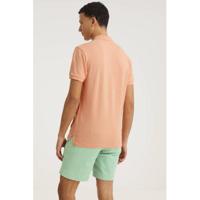 Profuomo slim fit polo van biologisch katoen zalm