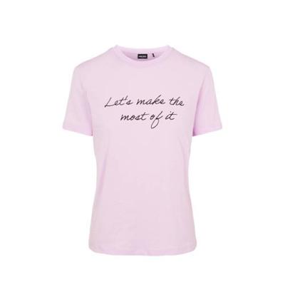 PIECES T-shirt met printopdruk lila