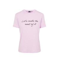 PIECES T-shirt met printopdruk lila