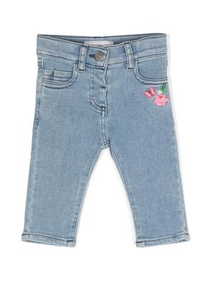 Monnalisa Jeans met borduurwerk - Blauw
