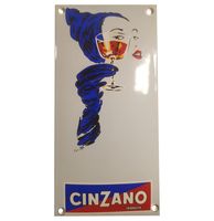 Cinzano Vermuth Emaille Bord - 20 x 10 cm - thumbnail