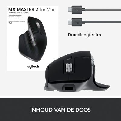 Logitech MX Master 3 for Mac muis Rechtshandig Bluetooth Laser 4000 DPI