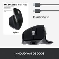 Logitech MX Master 3 for Mac muis Rechtshandig Bluetooth Laser 4000 DPI