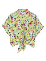 MSGM Kids jupe froncée à fleurs - Vert - thumbnail