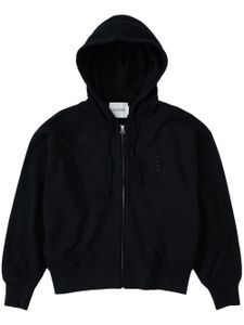 Closed hoodie en coton biologique à fermeture zippée - Noir