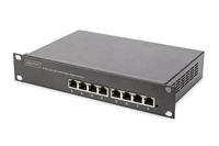 DIGITUS Gigabit Ethernet PoE+-switch - 10 inch - 8 poorten - L2+ beheerd - IEEE 802.3at - Powerbudget van 80 Watt - zwart
