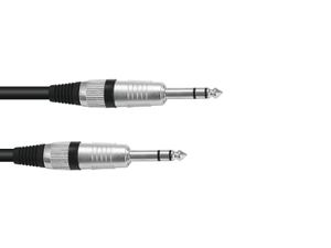 OMNITRONIC Jack cable 6.3 stereo 1m bk ROAD