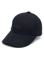 A.P.C. casquette en coton à logo brodé - Bleu