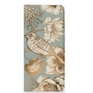 Smart Cover voor OPPO Reno8 Vintage Bird Flowers