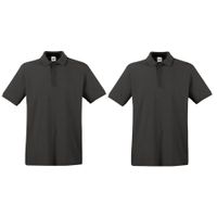 2-Pack maat 3XL grote maat donker grijs poloshirt premium van katoen voor heren 3XL