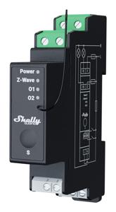 Shelly Qubino Wave Pro 2PM​ power relay Zwart