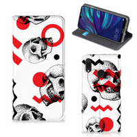 Mobiel BookCase Huawei Y7 hoesje Y7 Pro (2019) Skull Red - thumbnail