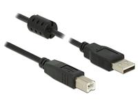 DeLock Kabel USB 2.0 Type-A male > USB 2.0 Type-B stekker 0,5 m zwart