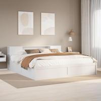 vidaXL Bedframe zonder matras massief grenenhout wit 200x200 cm, bed, bed ombouw, boxspring, bedbodem, slaapkamermeubel, twijfelaar bed, 2 persoonsbed