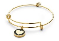 CO88 Collection 8CB-90183 - Stalen bangle met bedel - hart - one-size - goudkleurig - thumbnail