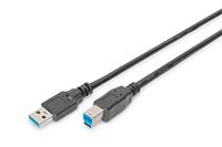 DIGITUS USB 3.2 Gen1 aansluitkabel - 1,8 m - USB A (m) naar USB B (m) - 5 Gbit/s - aansluitkabel - zwart
