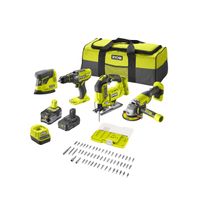 Ryobi R18CK4F-252S | ONE+ 18V Accu 4-delig combo kit | incl. 1x5.0Ah + 1x2.0 Ah accu en lader - 5133004771 - thumbnail