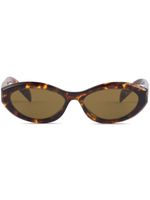 Prada Eyewear lunettes de soleil Symbole à monture ovale - Marron - thumbnail