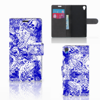 Telefoonhoesje met Naam Sony Xperia Z3 Angel Skull Blauw