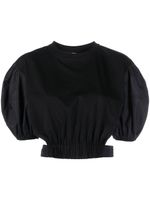 Karl Lagerfeld blouse crop à manches bouffantes - Noir - thumbnail