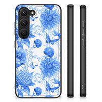 Bloemen Hoesje voor Samsung Galaxy S23 Flowers Blue - thumbnail