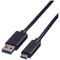 ROLINE USB 3.2 Gen 1 kabel, A-C, M/M, zwart, 0,5 m - thumbnail