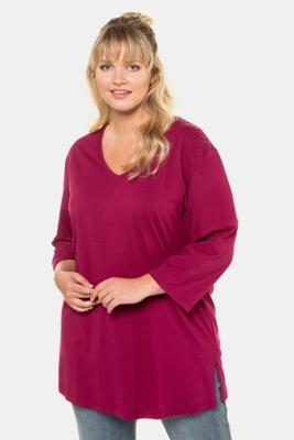 Ulla Popken Longshirt, relaxed, V-hals, 3/4 mouwen - Grote Maten
