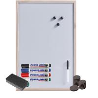 Magnetisch whiteboard/memobord - 40 x 60 cm - met Power Liner stiften - 15x magneten - en een wisser - thumbnail