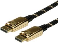 ROLINE 11.04.5648 DisplayPort kabel 7,5 m Zwart, Goud - thumbnail