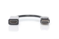 Digitus DB-340400-001-S DisplayPort / HDMI Adapter [1x DisplayPort stekker - 1x HDMI-bus] Zwart Rond, Afgeschermd (dubbel), Afsluitbaar 15.00 cm - thumbnail