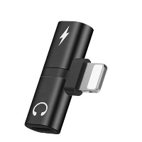 Iphone Adapter 2-in-1 Splitter - Audio - Opladen Zwart