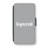 Topvent Grijs Wit: iPhone X Flip Hoesje