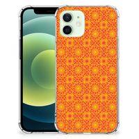 iPhone 12 Mini Doorzichtige Silicone Hoesje Batik Oranje - thumbnail