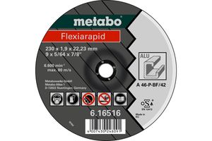 Metabo Accessoires Doorslijpschijf Ø 115x1,0x22,23 mm Aluminium Flexiarapid - 25 stuks - 616512000